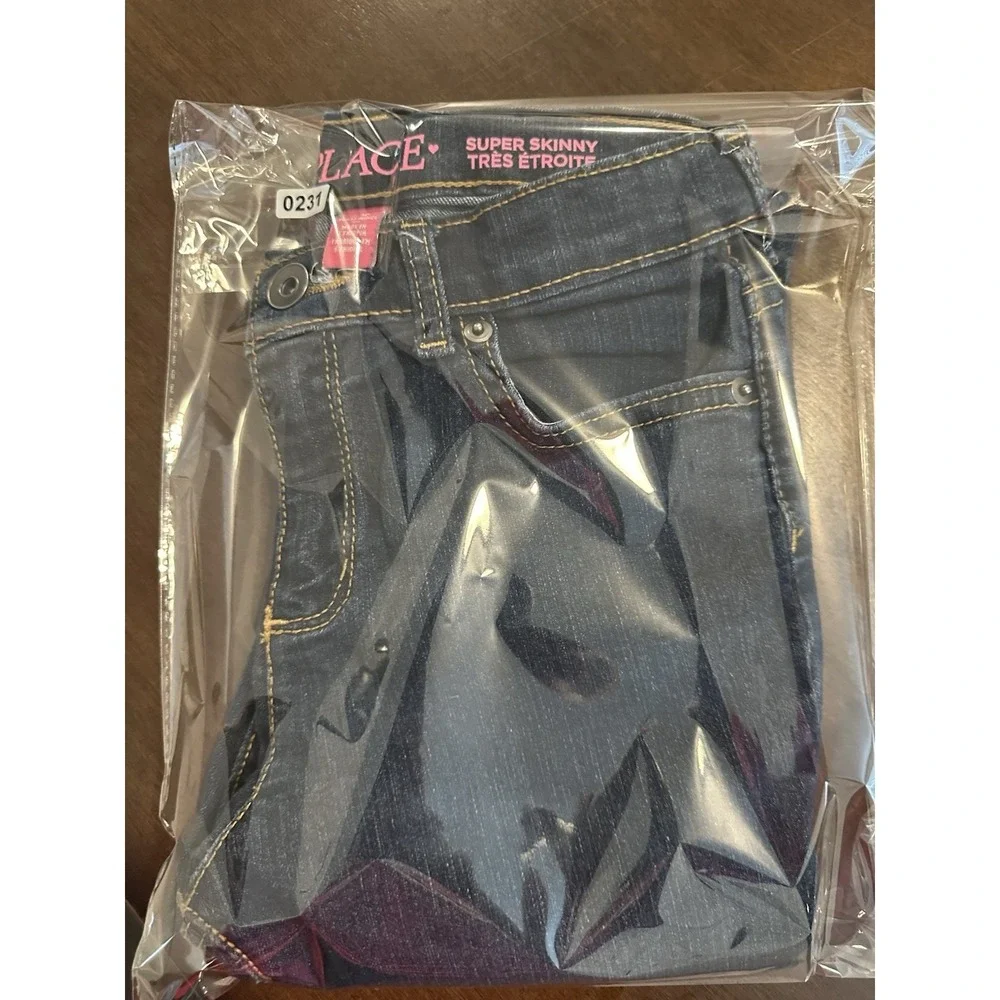 The Children's Place Girls Super Skinny Jeans Size 12 Dark Wash Denim Adjustable